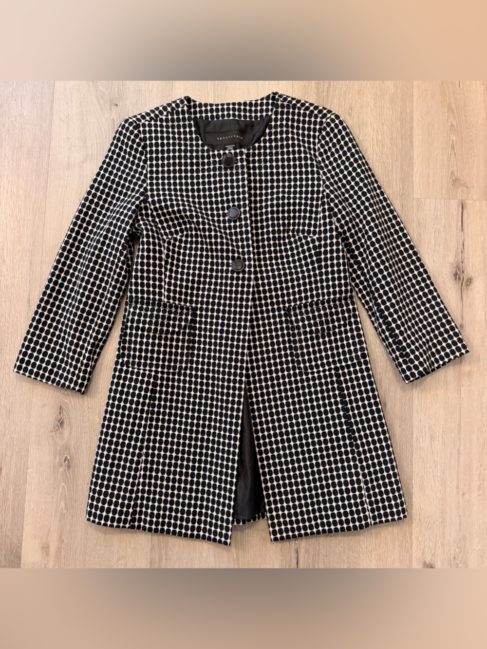 Vtg Y2K Apostrophe Geometric Mod Longline Coat Jacket